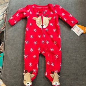 NEW with Tags!!! Reindeer baby pajamas